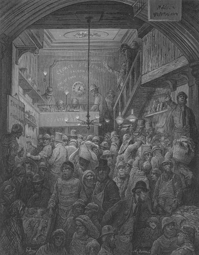 Fischverkauf auf der Auktion von Gustave after Dore